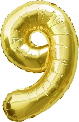 Produktbild von Oblique Unique 1x Folien Luftballon mit Zahl 9 Geburtstag Jubiläum Party Deko Ballon - gold