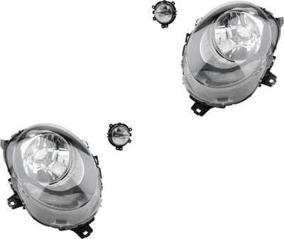 Productafbeelding van Koplampset geschikt voor Mini F54, F55, F56, F57, bouwjaar 12/13 - 02/18, H4 links en rechts + mistlampen. Artikelnummers: 63117401601, 63117298311, 7298311, 7401601, 63117401602, 6311729831. Johns