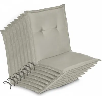 Immagine prodotto di Beautissu Set da 8 cuscini per sedie a schienale basso Loft NL, 100x50x6 cm, grigio chiaro