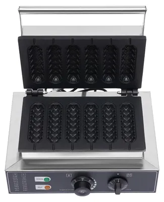 Obrázok produktu pre Prístroj na prípravu párkov, 1500 W, napätie 220 V, rozsah teplôt 50–300 °C, 6 formičiek na párky, vyrobený z odolnej nehrdzavejúcej ocele a hliníka