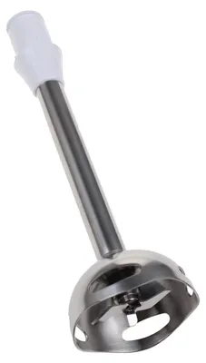 A close-up studio shot of an immersion blender attachment.