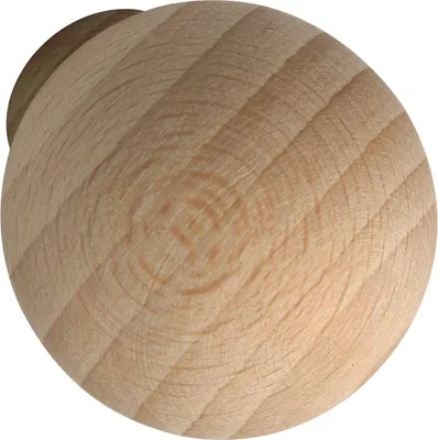 Zdjęcie produktu dla Gałka meblowa Alles im Griff drewno Olwen ø 30mm - Gałka do szafki okrągła, głębokość 34mm - Gałka do drzwi, surowy buk