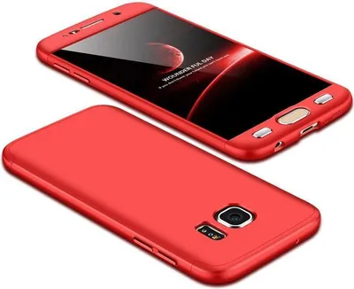 Produktbild von Hülle für Samsung Galaxy S7 360 Grad Schutz mit Displayglas Schutzglas Bumper Cover Galaxy S7 Farbe: Rot