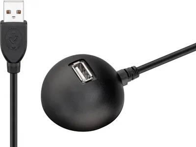 Obrázok produktu pre goobay USB 2.0 Hi-Speed predlžovací kábel so stojanom čierny 1,5 m