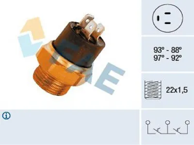 Produktbild von FAE 37850 Temperaturschalter Kühlerlüfter Thermoschalter passend für PEUGEOT 205 II (20A/C) 205 I Cabriolet (741B, 20D) 205 I (741A/C) für CITROËN C15