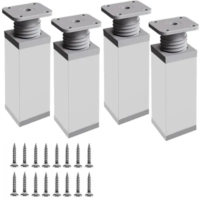 Obrázek produktu pro Nohy na nábytek, nastavitelné, stříbrné, 120 mm, sada 4 kusů