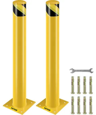 Productafbeelding van VEVOR 2 stuks parkeerpalen van 91,4 cm, parkeerbarrières, 20 x 20 cm, parkeerbarrières, verkeerspalen, geschikt voor binnen- en buiten gebruik, parkeerplaatsen
