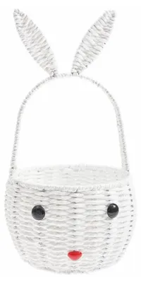 Obrázok produktu pre Veľkonočný košík Zajac s uchom, biely, 36,5 x Ø 18 cm
