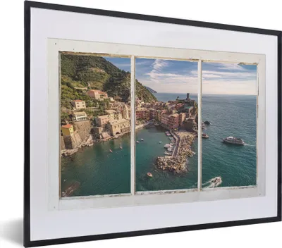 Produktbild von MuchoWow® MuchoWow® Gerahmtes Poster Aussicht - Insel - Wasser 40x30 cm - Poster mit zchwarzem Bilderrahmen - Bilderrahmen - Poster im Rahmen