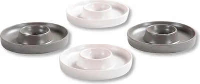 Obrázek produktu pro KESPER Stojánek na vejce 4ks melamin, šedá, béžová, průměr 10cm