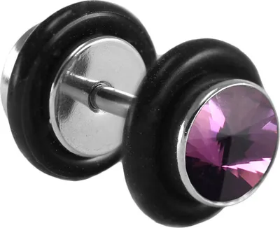 Produktbild von Fake Plug mit Kristallstein Größe - 10 mm Farbe - Lila