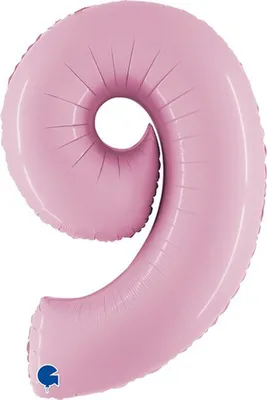 Produktbild von Riesenzahl Folienballon 40"/102cm | Pastel Pink Zahl: 9