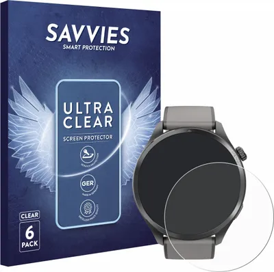 Produktbild von 6x Für Hama Smartwatch 9000 Schutzfolie Savvies Displayschutz Display Schutz Folie Klar Transparent