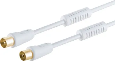 Produktbild von Antennenkabel m. Ferrit vergoldet >100dB weiß 10m