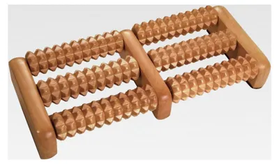Produktbild von Fußroller, aus Holz, 2 x 3 Rollen