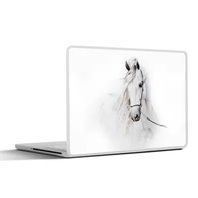 Produktbild von MuchoWow® Laptop Aufkleber Sticker Cover Pferd - Aquarell - Tiere - Weiß 25x18 cm - Laptop-Deko