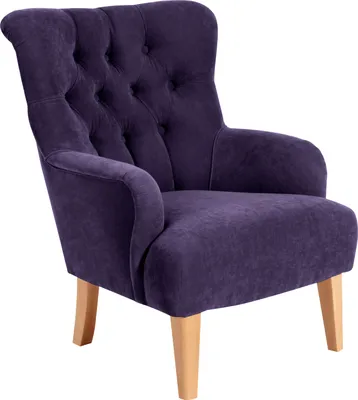 Produktbild von Max Winzer Sessel Brandon - Velourstoff violett - Maße: 71 x 82 x 97 cm