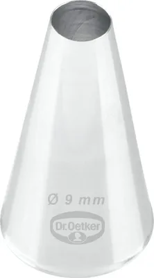 Produktbild von Dr. Oetker Lochtülle 9 mm, Lochtülle aus der Tüllen-Manufaktur, Backzubehör zum Dekorieren (Farbe: silber)
