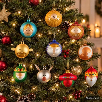 Produktbild von Alessi Palle Presepe - Set aus 10 Christbaumkugeln