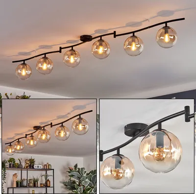 Produktbild von Fossobiubo Deckenlampe aus Metall/Glas in Schwarz/Klar