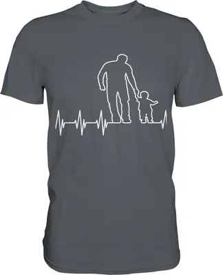 Produktbild von Vater und Sohn Freundschaft Herzschlag Herren Premium Shirt – Dark Grey / S