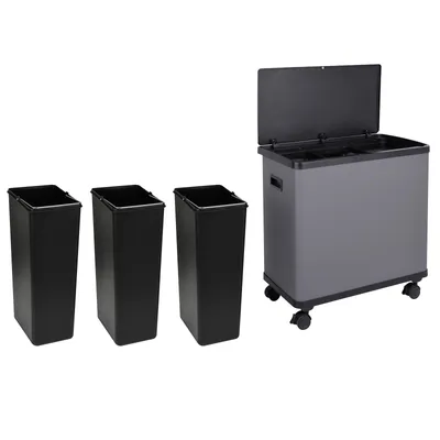 Produktbild von SVITA SR3X18 54L Sensor-Mülleimer 3 Fächer Mülltrennsystem Abfalleimer Stahl Grau