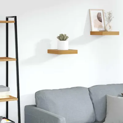 Zdjęcie produktu dla Maison Exclusive – półka ścienna montowana na ścianie, brązowa, 23 x 23,5 x 4 cm, materiał drewnopochodny