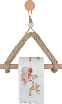Produktbild von Vintage Toilettenpapierhalter aus Hanfseil für Badezimmer