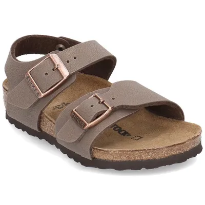 Produktbild von Birkenstock New York Bir Sandale mit Knöchelriemen für Kinder aus anderem Stoff in Mokka – UK 13 - EU 31 / Moca.