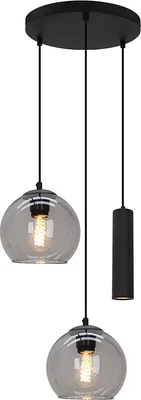 Produktbild von Olucia - GIANNI - Pendelleuchte - Schwarz / Grau - 3 Lampen
