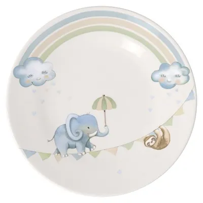 Produktbild von Villeroy & Boch Boho Kids Walk like an Elephant Kindergeschirr Komplettset 4-teilig – Teller, Suppenteller, Müslischale & Becher
