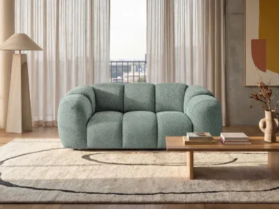 Produktbild von Sofiland Mali 2-Sitzer Sofa Strukturstoff Puente 200 cm Salbeigrün