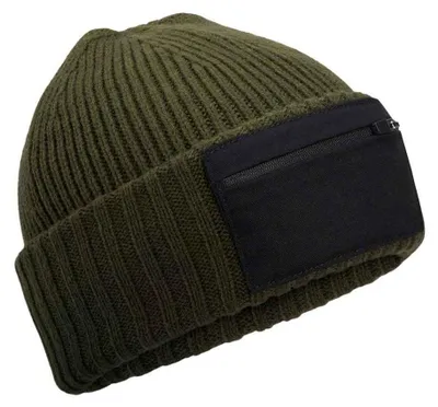 Immagine prodotto di Beechfield - Berretto con zip e toppa FK1777 (taglia unica) (verde militare/nero)