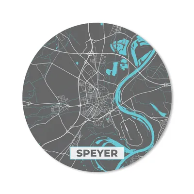 Produktbild von MuchoWow® Mauspad Mousepad Stadtplan - Deutschland - Blau - Speyer - Karte 20x20 cm - Mousepads - Maus Mat - Pad - Mausunterlage - Schreibtischmatte