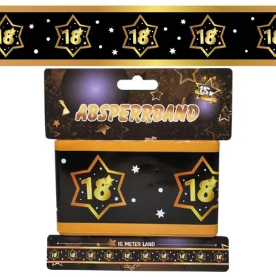 Produktbild von Absperrband Geburtstag 18 schwarz-gold