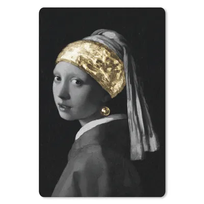 Produktbild von MuchoWow® Mauspad Mousepad Mädchen mit einem Perlenohrring - Johannes Vermeer - Gold 18x27 cm - Mousepads - Maus Mat - Pad - Mausunterlage