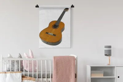 Produktbild von MuchoWow® Wandteppich Wandbehang Nahaufnahme einer akustischen Gitarre 60x80 cm Tapisserie Dekoration Wandtuch - Decke - Wandtücher - Wohne