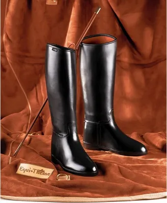 Produktbild von EQUITHÈME Riding Stiefel Reiterstiefel, Farbe:Schwarz, Größe:46 Wade XL