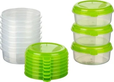 Produktbild von PolkaHome® 10-teilige runde Vorratsdosen – Luftdicht & Spülmaschinengeeignet, 250 ml, 10 cm Durchmesser