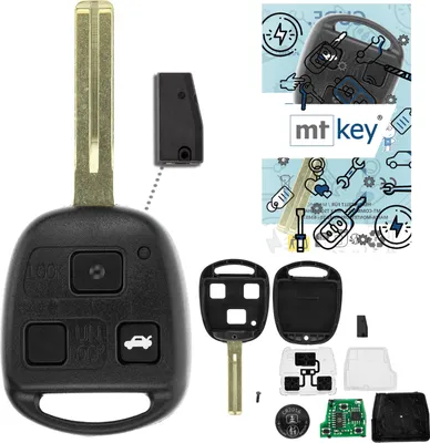 Produktbild von MT-KEY Funk Schlüssel TOY48 434MHZ ID68 kompatibel mit Lexus LS 430 UCF30 00-06 LX 470 II 02-06 3 Tasten 433MHZ Autoschlüssel