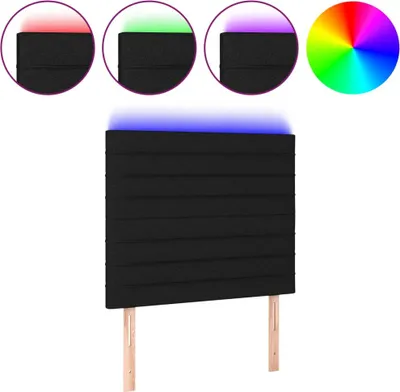 Produktbild von vidaXL LED Kopfteil Schwarz 80x5x118/128 cm Stoff