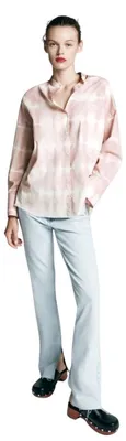 Produktbild von Zara Oversize Damenbluse mit Tie-Dye-Print, Pink M