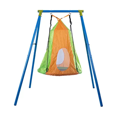 Produktbild von Sandora 40185 Schaukelgestell Nestschaukel grün 100 Ø mit Überwurfzelt XKT010GG