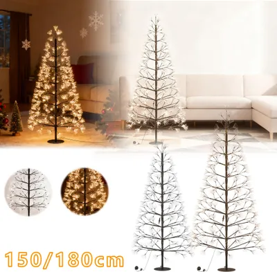 Produktbild von UISEBRT 150 cm Feuerwerks-Lichterbaum LED, Kaltweiß – Künstlicher Baum, 1500 LEDs, abnehmbarer Stamm, stabile Konstruktion, dekorative Beleuchtung