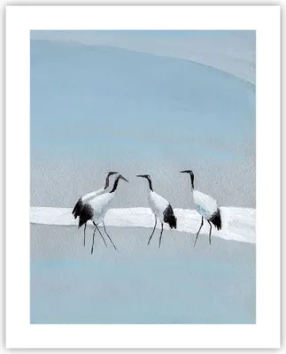 Produktbild von Poster - Poster ohne Rahmen - Vögel Kraniche Natur - 40x50 cm - Wand Bild - Wanddeko - Wandbilder - Kunstposter - Wandposter - Bilder - Kunstdruck - Wanddekoration - Wandbild - P2XPA40x50-4921
