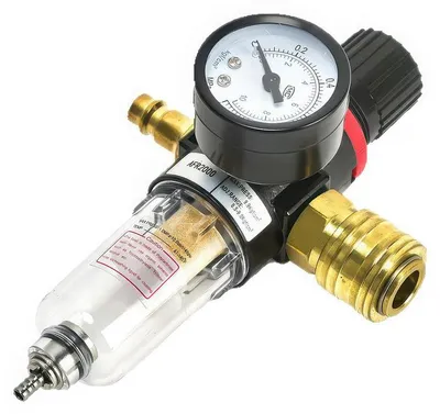 Produktbild von Druckminderer Druckluftregler 1/4" – Kompressor Filterregler mit Wasserabscheider | Luftfilter für Druckluftanlagen
