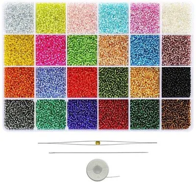 Produktbild von Kleine Glaskralen 12/0 24 Farben 24000 Stück Schmuckperlen