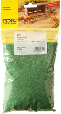 Produktbild von NOCH Streumaterial, fein mittelgrün, 150 g Beutel für realistische Modellbau Landschaften und Dioramen