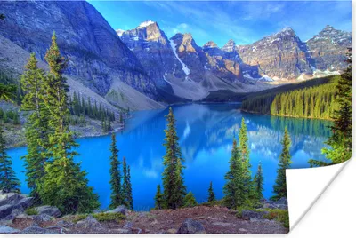 Produktbild von MuchoWow® Poster Farbenfrohe Landschaft im Banff National Park in Kanada 120x80 cm - Bilder