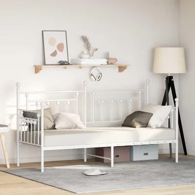 Image de Maison Exclusive - Cadre de lit de jour blanc 75 x 190 cm en acier